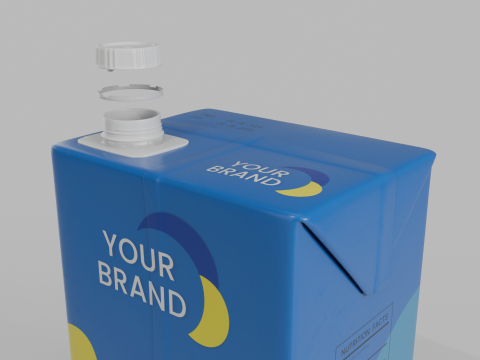 Beverage Carton 2000 ml - Customizable Drink Box 3D मॉडल