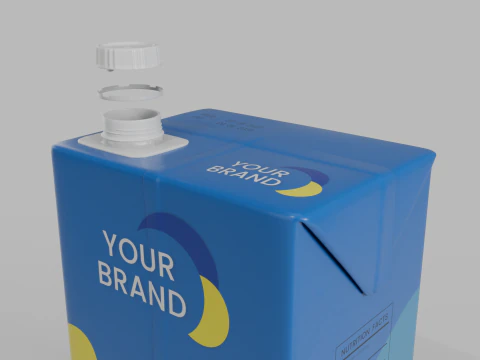 Beverage Carton 2000 ml - Customizable Drink Box 3D Model