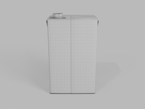 Beverage Carton 2000 ml - Customizable Drink Box 3D मॉडल