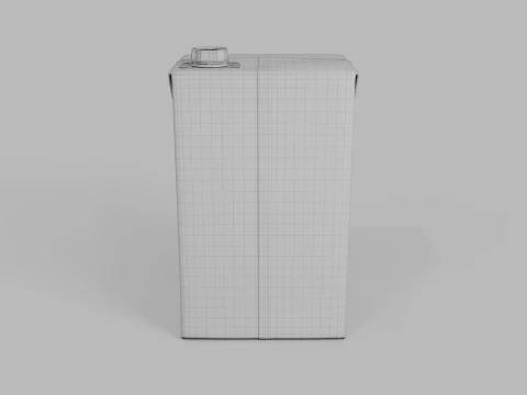 Beverage Carton 2000 ml - Customizable Drink Box 3D Model
