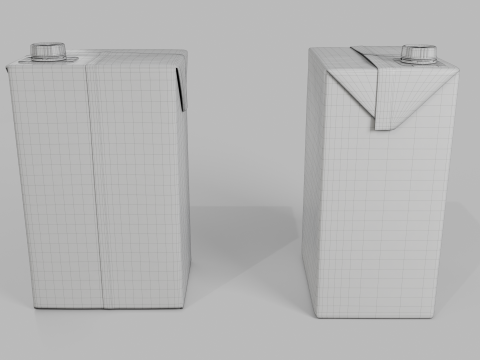 Beverage Carton 2000 ml - Customizable Drink Box 3D मॉडल