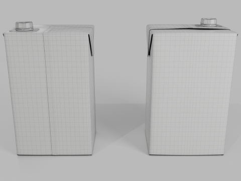 Beverage Carton 2000 ml - Customizable Drink Box 3D मॉडल