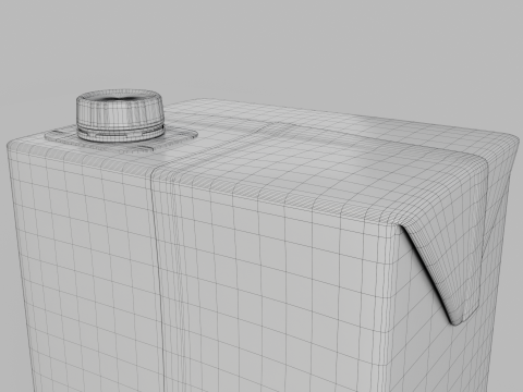 Beverage Carton 2000 ml - Customizable Drink Box 3D मॉडल