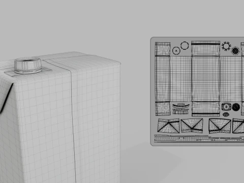 Beverage Carton 2000 ml - Customizable Drink Box 3D Model