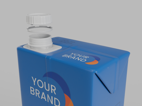 Beverage Carton 1000 ml - Customizable Drink Box 3D Model