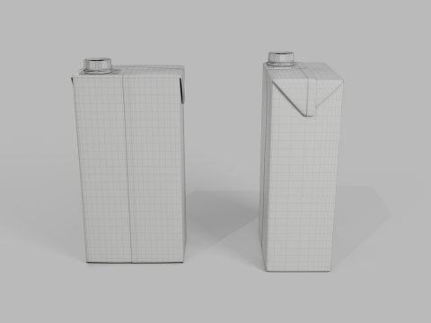Beverage Carton 1000 ml - Customizable Drink Box 3D Model