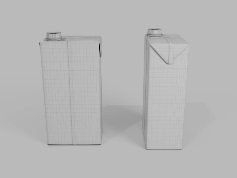 Beverage Carton 1000 ml - Customizable Drink Box 3D Model