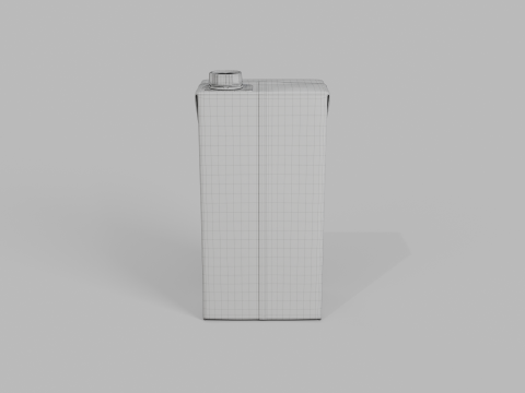 Beverage Carton 1000 ml - Customizable Drink Box 3D Model