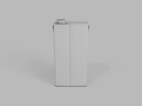 Beverage Carton 1000 ml - Customizable Drink Box 3D Model
