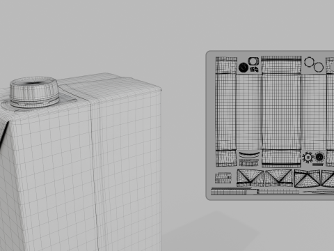 Beverage Carton 1000 ml - Customizable Drink Box 3D Model