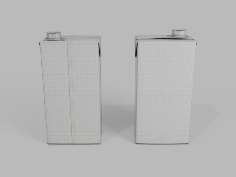 Beverage Carton 1000 ml - Customizable Drink Box 3D Model