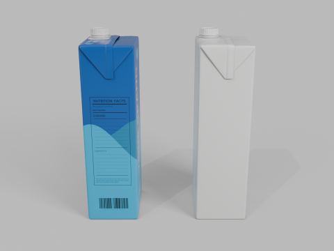 Beverage Carton 500 ml - Customizable Drink Box 3D मॉडल