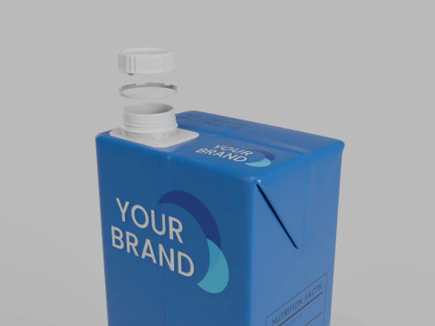 Beverage Carton 500 ml - Customizable Drink Box 3D Model