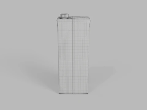 Beverage Carton 500 ml - Customizable Drink Box 3D Model