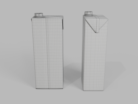 Beverage Carton 500 ml - Customizable Drink Box 3D मॉडल