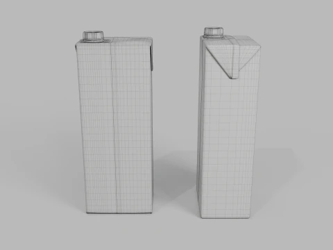 Beverage Carton 500 ml - Customizable Drink Box 3D Model