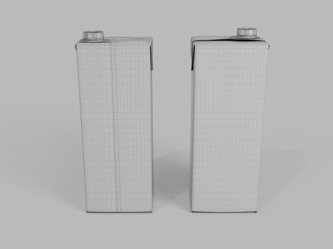 Beverage Carton 500 ml - Customizable Drink Box 3D मॉडल