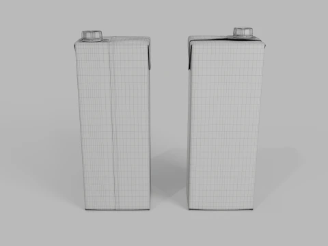 Beverage Carton 500 ml - Customizable Drink Box 3D Model