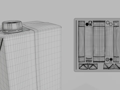 Beverage Carton 500 ml - Customizable Drink Box 3D Model