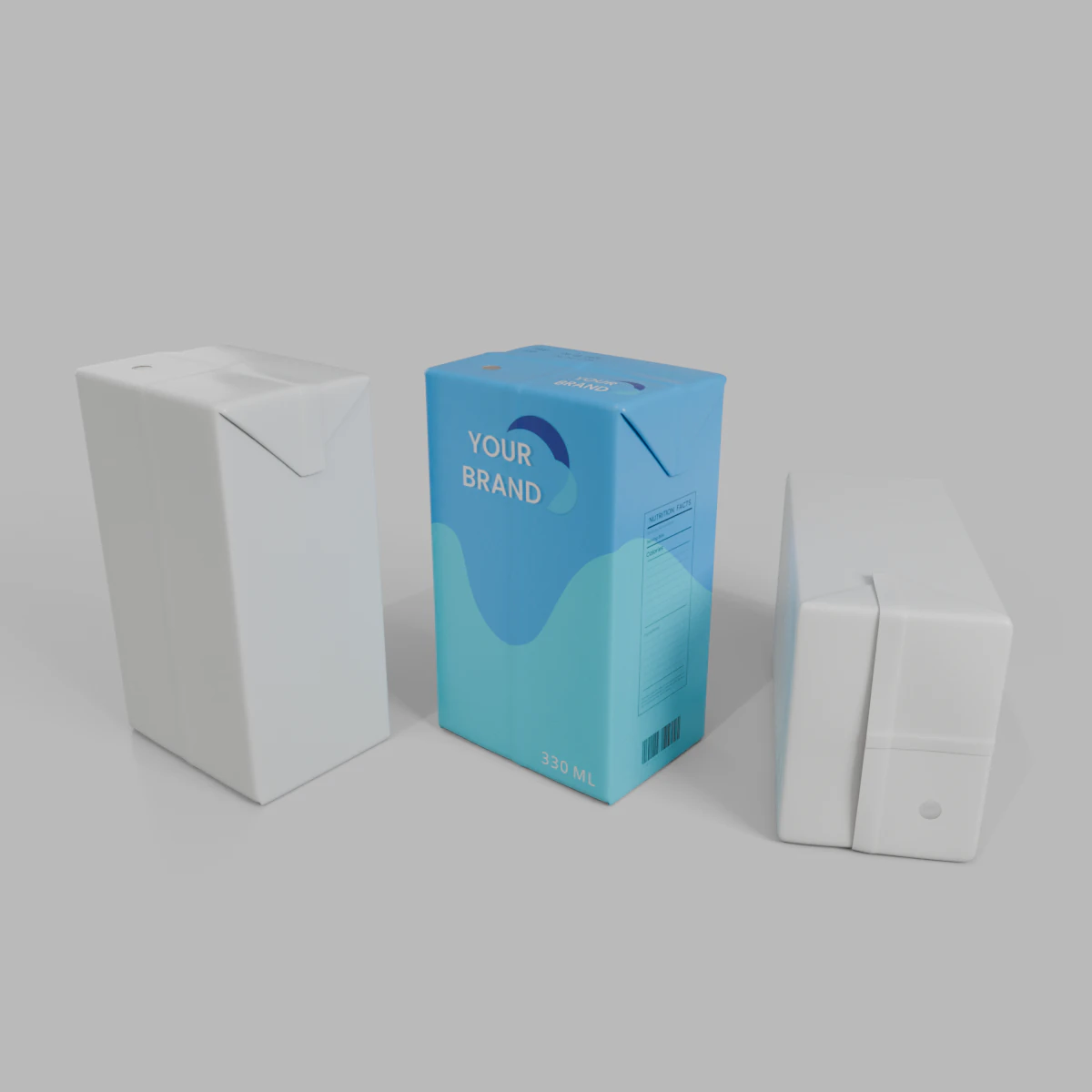 Beverage Carton 330 ml - Customizable Drink Box 3D Model .c4d .max .obj .3ds .fbx .stl .blend 