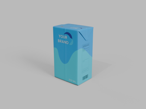 Beverage Carton 330 ml - Customizable Drink Box 3D 模型