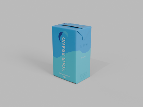 Beverage Carton 330 ml - Customizable Drink Box 3D 模型
