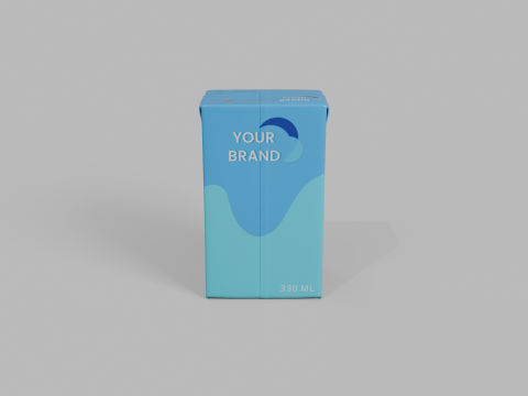 Beverage Carton 330 ml - Customizable Drink Box 3D 模型