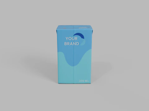 Beverage Carton 330 ml - Customizable Drink Box 3D Model