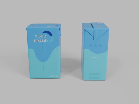 Beverage Carton 330 ml - Customizable Drink Box 3D Model