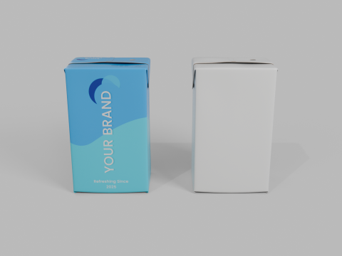 Beverage Carton 330 ml - Customizable Drink Box 3D 模型