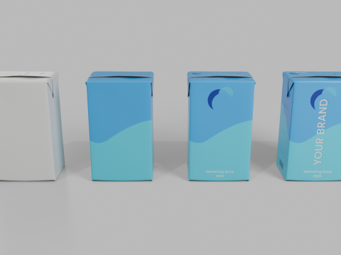 Beverage Carton 330 ml - Customizable Drink Box 3D 模型