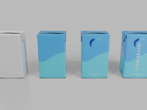Beverage Carton 330 ml - Customizable Drink Box 3D Model