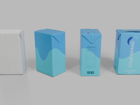 Beverage Carton 330 ml - Customizable Drink Box 3D 模型