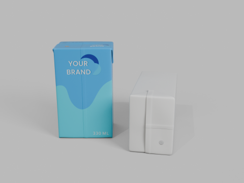 Beverage Carton 330 ml - Customizable Drink Box 3D 模型