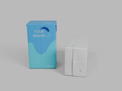 Beverage Carton 330 ml - Customizable Drink Box 3D Model