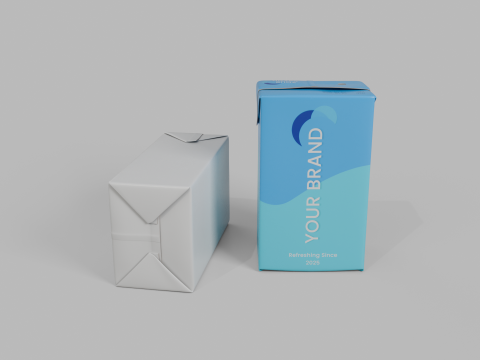 Beverage Carton 330 ml - Customizable Drink Box 3D 模型