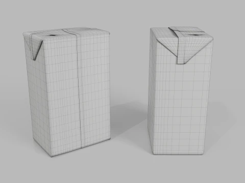 Beverage Carton 330 ml - Customizable Drink Box 3D Model