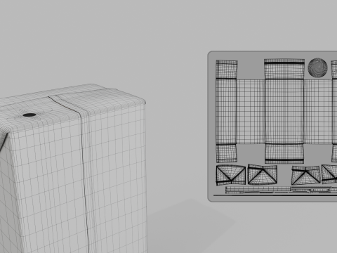 Beverage Carton 330 ml - Customizable Drink Box 3D 模型