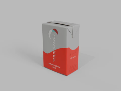Beverage Carton 250 ml - Customizable Drink Box 3D Model