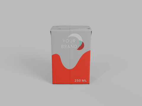 Beverage Carton 250 ml - Customizable Drink Box 3D Модель