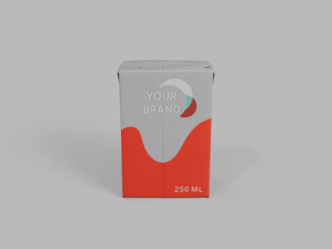 Beverage Carton 250 ml - Customizable Drink Box 3D Model