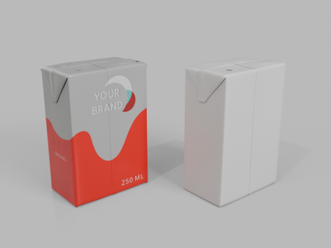 Beverage Carton 250 ml - Customizable Drink Box 3D Модель