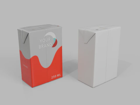 Beverage Carton 250 ml - Customizable Drink Box 3D Model