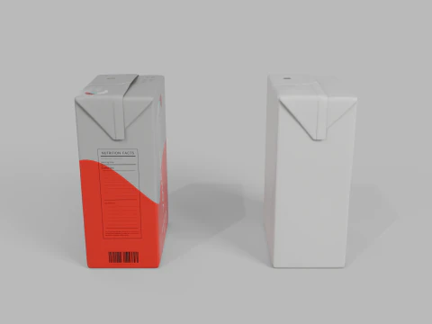 Beverage Carton 250 ml - Customizable Drink Box 3D Model