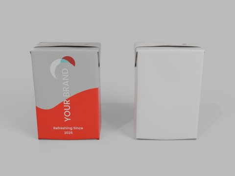 Beverage Carton 250 ml - Customizable Drink Box 3D Модель