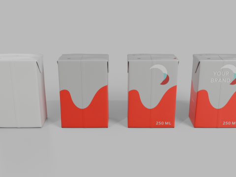 Beverage Carton 250 ml - Customizable Drink Box 3D Модель
