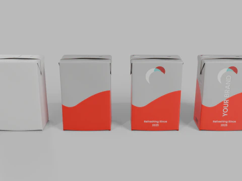 Beverage Carton 250 ml - Customizable Drink Box 3D Model