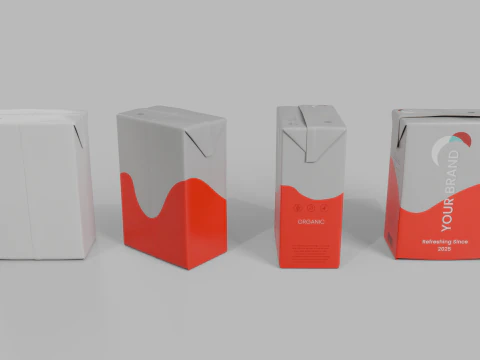 Beverage Carton 250 ml - Customizable Drink Box 3D Model