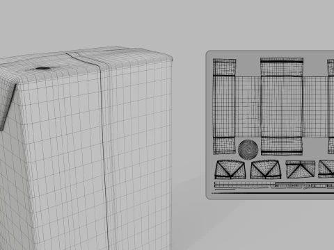 Beverage Carton 250 ml - Customizable Drink Box 3D Model
