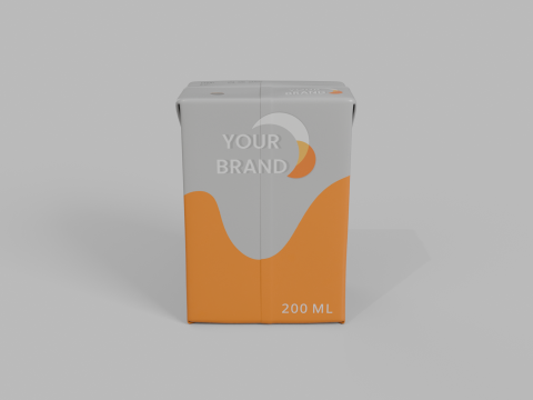 Beverage Carton 200 ml - Customizable Drink Box 3D Модель